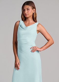 Azazie Nerine Brudtärnklänningar Klä av A-Linje i Chiffong Plisserad Havsglas image6