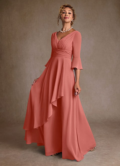 Azazie Eire Suknie dla Matki Panny Młodej Linia A Pofałdowany Szyfon Długość podłogi Sukienka image3