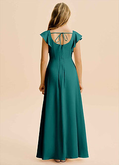 Azazie Bondi Junior Klä av A-Line i Stretch Satin Sidoslits image2