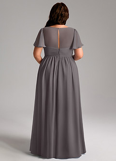 Azazie Verna Maternity Bridesmaid Dresses A-Line V-Neck Ruched Chiffon Floor-Length Dress image12