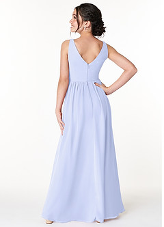 Azazie Sawyer Junior Lavender A-Line Pleated Chiffon Dress image2