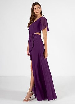 Azazie Imogen Bridesmaid Dresses A-Line Ruched Chiffon Floor-Length Dress image3