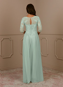 Azazie Harriet Mother of the Bride Dresses Agave A-Line Scoop lace Mesh Dress image2