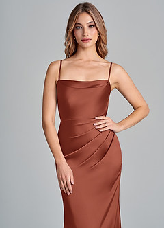 Azazie Olea Bridesmaid Dresses Auburn Mermaid Strapless Stretch Satin Convertible Dress image2