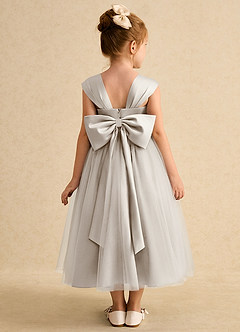 Azazie Chickadee Flower Girl Dresses Frost Ball-Gown Sweetheart Neckline Matte Satin Dress image3