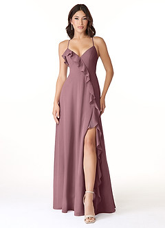 Azazie Tarni At-home Try On Dresses Amethyst A-Line Chiffon Dress image1