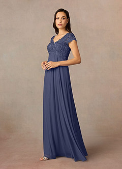 Azazie Macy Mother of the Bride Dresses Stormy A-Line V-Neck Sequin Lace Lace Dress image2