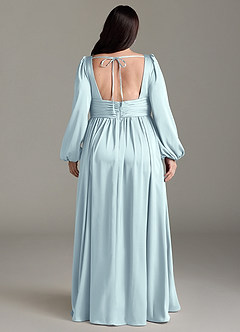Azazie Norah Robes de demoiselle d'honneur Robe Trapèze en Satin extensible Brume image8