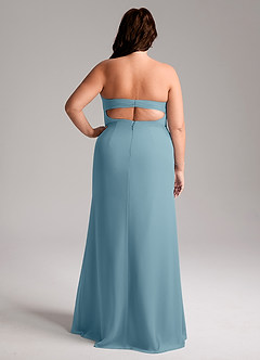 Azazie Leonis Jurken voor bruidsmeisjes Converteerbaar Jurk van Chiffon met Kolom Strapless Mystiek Blauw image10