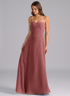 Azazie Valentine Bridesmaid Dresses Amethyst A-Line Corset Chiffon Dress image3