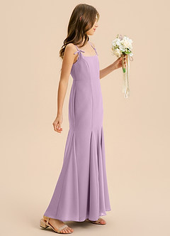 Azazie Evey Junior Abito Sirena in Chiffon Plissettato Glicine image5