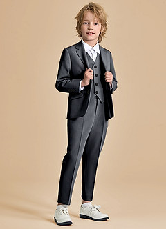 front Oliver Garçons Charbon Costume 3 pièces