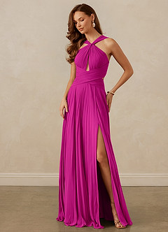 Christian Siriano Bridal for Azazie 1009 Bridesmaid Dresses Fuchsia A-Line Pleated Chiffon Dress image8