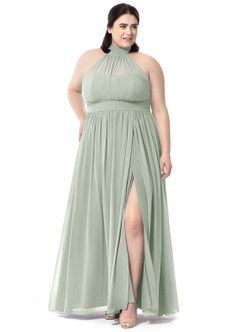 Azazie Iman Jurken voor bruidsmeisjes Jurk van Chiffon met A-Lijn A-lijn met ruches Zilver image35