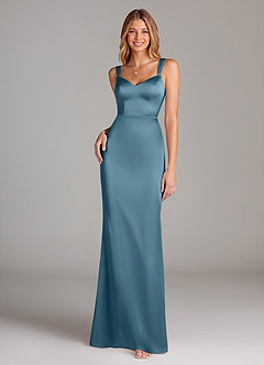 Azazie Denice Bridesmaid Dresses Bermuda A-Line Pleated Stretch Satin Dress image3