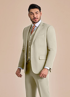 front James Tan Structured Stretch Suit Jacket