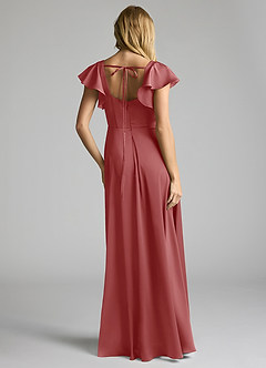 Azazie Bondi Bridesmaid Dresses Antique Rose A-Line Bow Stretch Satin Dress image4