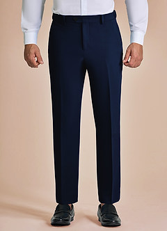 front James Blue Structured Stretch Dress Pants