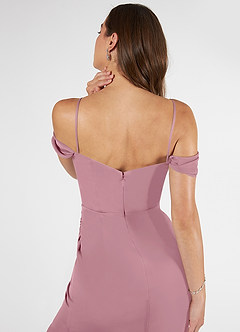 Azazie Kit Final Sale Vintage Mauve Mermaid Off the Shoulder Mesh Dress image8