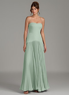 Azazie Yuliana Bridesmaid Dresses Agave A-Line Strapless Chiffon Dress image7