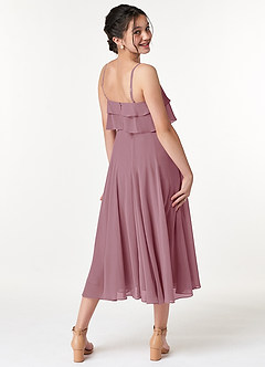 Azazie Ensley Junior Vintage Mauve A-Line Pleated Chiffon Dress image6