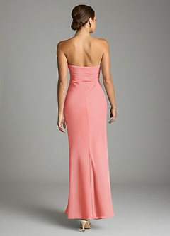 Azazie Saylor Vestidos de damas de honor Vestido de Coral de Gasa de Corte Sirena con Sin tirantes image11