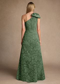 Azazie Easton Mother of the Bride Dresses Eucalyptus Ball-Gown One Shoulder Floral Burnout Dress image2