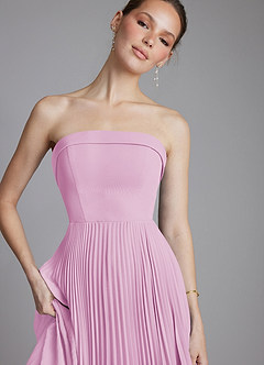 Azazie Mariana Bridesmaid Dresses Candy Pink A-Line Strapless Chiffon Dress image3