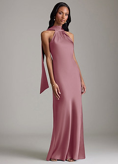 Azazie Cassiana Bridesmaid Dresses Vintage Mauve Mermaid Pleated Stretch Satin Dress image6