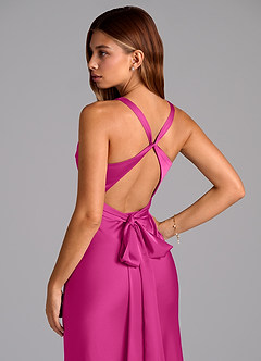 Azazie Hati Brudtärnklänningar Klä av Sjöjungfru i Stretch Satin Fuchsia image2