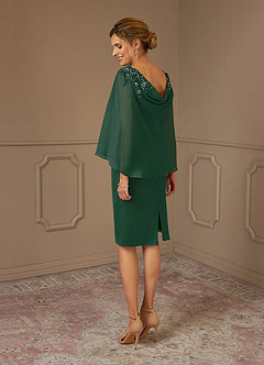 Azazie Carmela Mother of the Bride Dresses Dark Green Sheath Lace Chiffon Dress image3