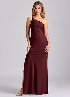 Azazie Marseli Final Sale Dusty Sage Mermaid One Shoulder Stretch Satin Dress image5