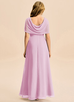 Azazie Emma Junior Linia A Pofałdowany Szyfon Długość podłogi Młodsza druhna Sukienka image2