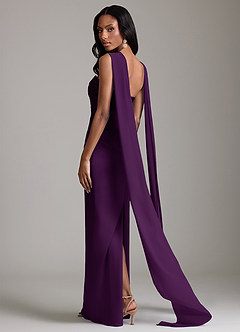 Azazie Sonora Vestidos de damas de honor Vestido de Uva de Satén Elástico de Corte Recto con Sin tirantes image2