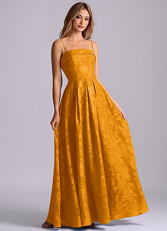 Azazie Lucienne Bridesmaid Dresses Butterscotch A-Line Strapless Floral Burnout Dress image6