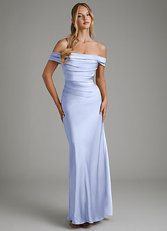 Azazie Hayden Bridesmaid Dresses Ice Mermaid Corset Stretch Satin Dress image1