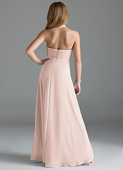 Azazie Tessie Junior Rose Petal A-Line Pleated Chiffon Dress image2