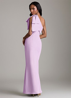 Azazie Yuanna Bridesmaid Dresses Frosted Lilac Mermaid One Shoulder Chiffon Dress image2