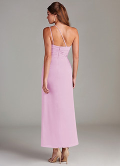 Azazie Eren Robes de demoiselle d'honneur Robe Sirène en Mousseline de soie Une épaule Rose Bonbon image7