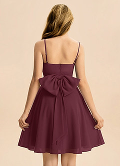 Azazie Bear Junior Cabernet A-Line Pleated Chiffon Dress image2