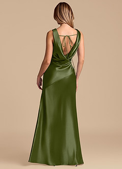 Azazie Rylina 신부 들러리 드레스 인어 메탈릭 새틴 바닥 길이 드레스 image6