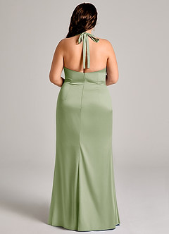 Azazie Valerie Brudtärnklänningar Klä av Sjöjungfru i Stretch Satin Plisserad Dusty Sage image6