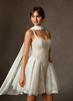 Azazie Dawn Robes de mariée Robe Trapèze en Dentelle Diamant Blanc Champagne image5