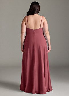 Azazie Akita Bridesmaid Dresses Merlot A-Line Chiffon Dress image6