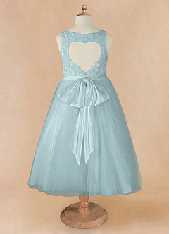 Azazie Calla Flower Girl Dresses Mist Ball-Gown Lace Tulle Dress image8