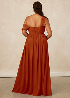 Christian Siriano Bridal for Azazie 1014 Bridesmaid Dresses Paprika A-Line Off the Shoulder Chiffon Dress image17
