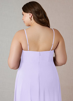 Azazie Emerald Bridesmaid Dresses Lilac A-Line Ruffled Chiffon Dress image10