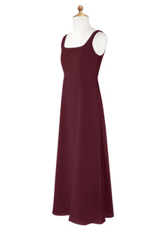 Azazie Renee Junior Cabernet A-Line Side Slit Chiffon Dress image7