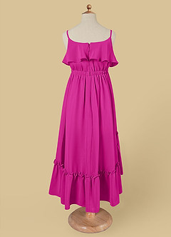 Azazie Karmen Flower Girl Dresses Fuchsia A-Line Ruched Chiffon Dress image7