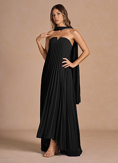 Nahla Black Allover Pleated Maxi Dress image3